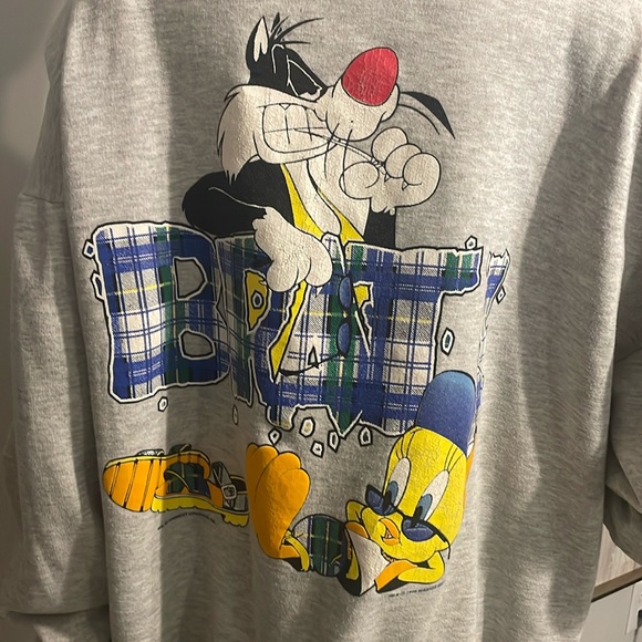 Vintage 96 Warner Bros Don’t ask me Sylvester and Tweety double sided Sweatshirt - Picture 1 of 12